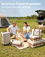 LONG VACATION Luggage Set 4 Piece Luggage Set ABS Hardshell TSA Lock Spinner Wheels Luggage Carry on Suitcase (White-Brown, 6 Piece Set) - Image 3