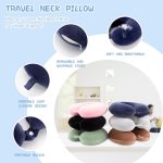WENGX Travel Pillow Neck Pillow Memory Foam Travel Pillows Head Support Cushion for Airplane Train Car Office Travel Essential Flight Pillows for a Long Hauls Sleeping Rest (Navy Blue) - Image 3