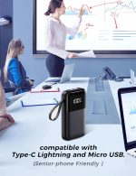 Power Bank Fast Charging, 10000mAh Portable Charger, 22.5W Phone Battery Pack with LCD Display, Built-in 4 Cables & 6-Device, PD 3.0 QC 3.0, USB-C In/Out, Compatible with iPhone 17/16/15/14/13/12 - Image 4