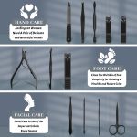 12Pcs Manicure Set for Women Men, Manicure & Pedicure Tools & Accessories, Professional Nail Kit Manicure Set, Nail Cleaning Kit for Home, Nail Grooming Kit with Black Leather Travel Bag - Image 3