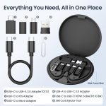 Elebase Multi USB Charger Adapter Kit,Micro USBC Adaptor with 0.3M 100W Charging Cable,Type C to USB 3.0 OTG Converter,USB C to IOS,Portable Box for iPhone 17e Air 16 15 Max Pro,Samsung Galaxy S26 S25 - Image 3