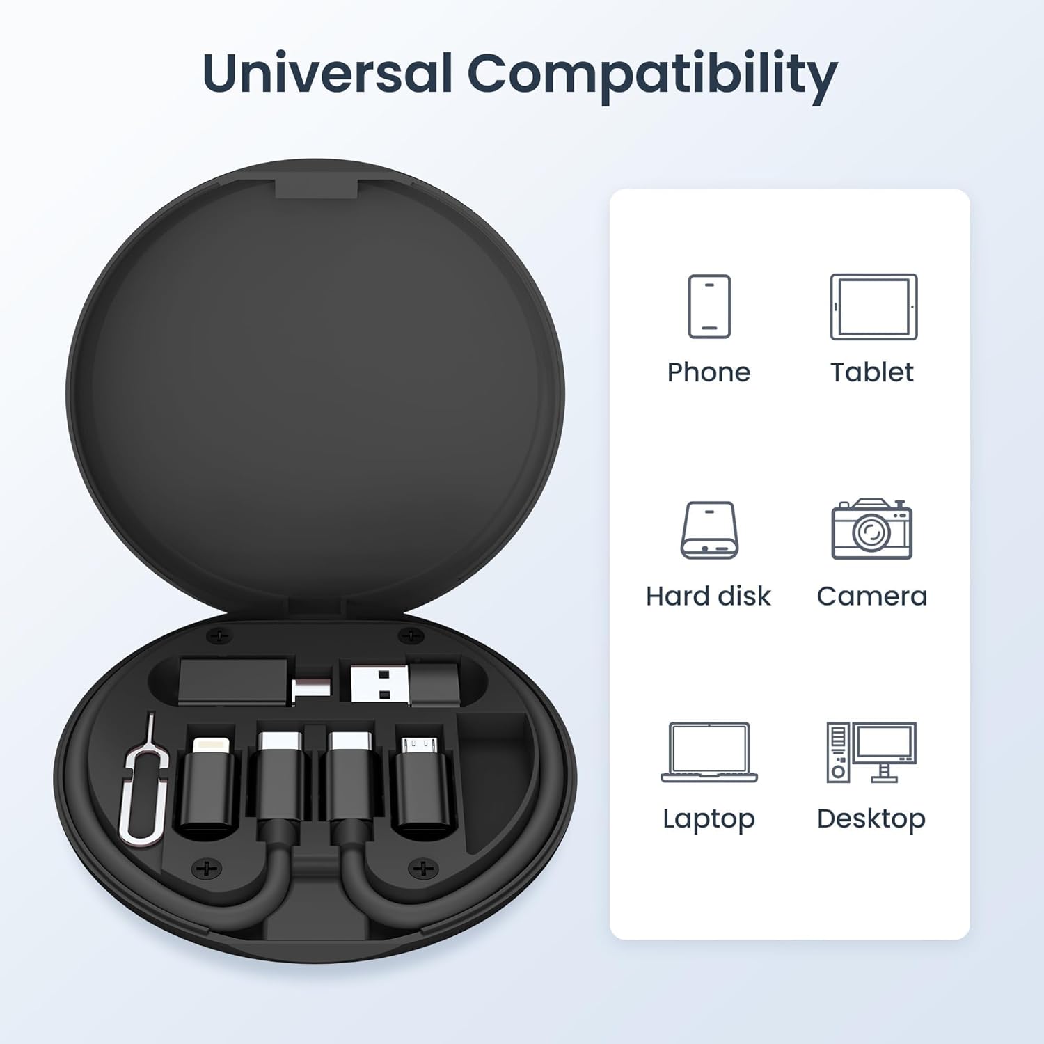 Elebase Multi USB Charger Adapter Kit,Micro USBC Adaptor with 0.3M 100W Charging Cable,Type C to USB 3.0 OTG Converter,USB C to IOS,Portable Box for iPhone 17e Air 16 15 Max Pro,Samsung Galaxy S26 S25 - Image 4