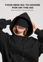 Zip Up Hoodies with Eye Mask & Multi Pockets Unisex Sweatshirts Casual Jackets Comfy Outfits Airplane Mode Hoodie - Image 5