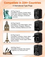 Universal Travel Adapter Worldwide with 2 USB C and 2 USB A Ports, International Travel Plug Adapter Worldwide USB Travel Adaptor All in One Universal Charger Power Adapter for European EU US UK AUS - Image 3