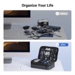 UGREEN Travel Accessories, Portable Bag Electronics Organiser Large Capacity Tech Pouch for Small Gadget USB Charging Cable Charger Adapter Power Bank Hard Drive SD Card(L) - Image 3