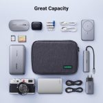 UGREEN Travel Accessories, Portable Bag Electronics Organiser Large Capacity Tech Pouch for Small Gadget USB Charging Cable Charger Adapter Power Bank Hard Drive SD Card(L) - Image 4