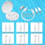 Multi USB Adapter Kit, USB to Type-C, C to Micro, USB-C to IOS Adapter, Type-C to C Charging Cable, Conversion Set for SIM Card Storage, Phone Holder(White) - Image 4