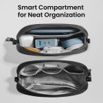 tomtoc Cable Organiser Bag Travel Pouch Water Resistant Accessory Bag Cord Organiser for Essentials, Tech Pouch Accessories Carry Storage for Power Bank, Charger, Airpods, USB, Pocket 3, Daily Items - Image 3