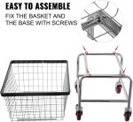 VEVOR Wire Laundry Cart, 4.5 Bushel Wire Laundry Basket with Wheels, 35''x15.7''x22'' Commercial Wire Laundry Basket Cart, Steel Frame with Chrome Finish, 5'' Casters, Wire Basket Cart for Lau - Image 4