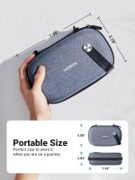 UGREEN Travel Accessories Bag, Portable Cable Organiser Travel Electronics Organiser Small Gadget Cable Bag Pouch, Hard Case for Charger Adapter Power Bank Hard Drive(Grey) - Image 3
