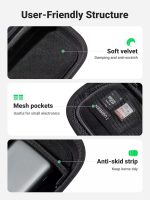 UGREEN Travel Accessories Bag, Portable Cable Organiser Travel Electronics Organiser Small Gadget Cable Bag Pouch, Hard Case for Charger Adapter Power Bank Hard Drive(Grey) - Image 4
