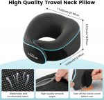 Travel Pillow for Adults,Memory Foam Airplane Pillow with 360 Neck Support, Includes Storage Bag, Eye Mask, Ear Plugs, Adjustable Travel Pillow for Long Flights,Train,Car & Business Trips(Dark Grey) - Image 3