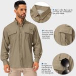 mosingle Men's Long Sleeve Hiking Shirt, Sun UV Protection Safari Fishing Outdoor Shirt Quick Drying Lightweight Walking Travel Shirts - Image 3