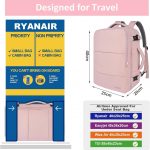 Travel Backpack for Women, Carry On Backpack with USB Charging Port & Shoe Pouch, TSA 15.6inch Laptop Backpack Flight Approved, College Nurse Bag Casual Daypack for Weekender Business Hiking,Pink - Image 4