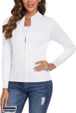 Totatuit Womens Long Sleeve Knitted Zip Up Sweater Cardigans Sweaters Lightweight Zipper Sweatshirts Jacket - Image 9