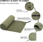 Rainleaf Microfiber Towel Perfect Travel & Sports &Beach Towel. Fast Drying - Super Absorbent - Ultra Compact. Suitable for Camping, Backpacking,Gym, Beach, Swimming,Yoga,Army Green,12 X 24 Inches - Image 4