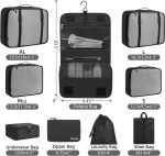 BAGAIL 10 Set Packing Cubes Various Sizes Packing Organizer for Travel Accessories Luggage Carry On Suitcase - Black - Image 3