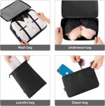 BAGAIL 10 Set Packing Cubes Various Sizes Packing Organizer for Travel Accessories Luggage Carry On Suitcase - Black - Image 5