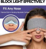 Mavogel Cotton Sleep Eye Mask - Updated Design Light Blocking with Adjustable Nose Bridge, Soft and Comfortable Night Eye Mask for Men Women, Eye Blinder for Shift Work, Includes Travel Pouch, Grey - Image 3