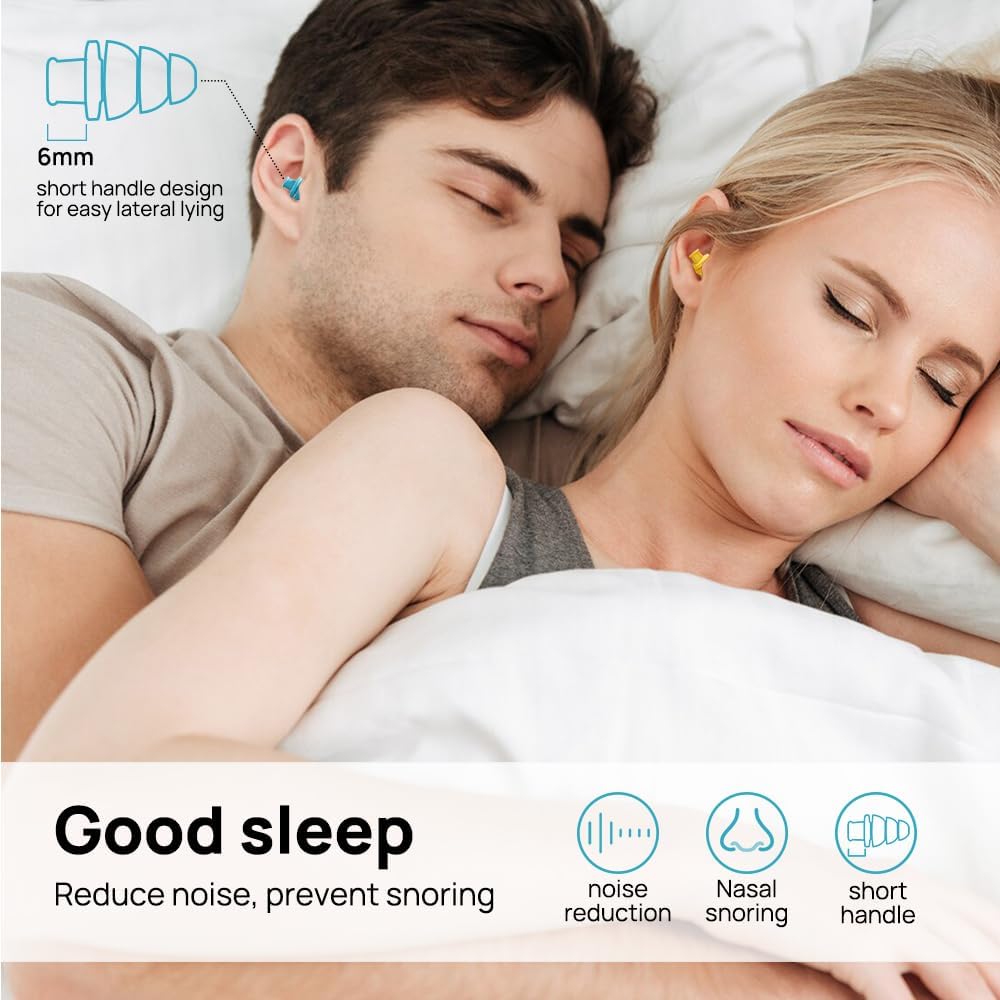 Silicone Ear Plugs for Sleeping Noise Cancelling, 10 Pairs Reusable Earplugs for Sleeping, Concert, Snoring, Travel, Work, 10 Colors, 33dB SNR - Image 4