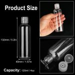 100 Pack 4 oz Plastic Squeeze Bottles with Top Flip Caps, Clear, BPA-Free, Travel-Friendly, Reusable, 120ml Capacity, Ideal for Travel, Personal Care, Sample Bottles - Image 3