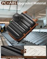 LONG VACATION Luggage Set 4 Piece Luggage Set ABS Hardshell TSA Lock Spinner Wheels Luggage Carry on Suitcase (Black-Brown, 20 INCH(BP/TB)) - Image 3