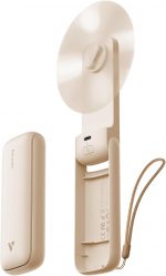 Aecooly Slim Handheld Fan,Thin Portable Fan, USB Rechargeable Mini Personal [24H Max Cooling Time],Battery Powered Small Foldable Pocket for Travel, Summer, Gifts for Women,Girls - Beige - Image 2