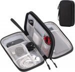 Arae Electronic Accessories Organizer, Travel Essentials Cable Bag with Double-Layer Storage for Cables, Cards, Chargers - Black, M - Image 2