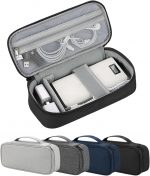 Arae Travel Essentials Tech Pouch Electronics Organizer Case with Removable Dividers for Chargers, Cables & Accessories Portable, Single Layer-L Black - Image 2