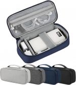 Arae Travel Essentials Tech Pouch Electronics Organizer Case with Removable Dividers for Chargers, Cables & Accessories Portable, Single Layer-L Dark Blue - Image 2