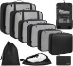 BAGAIL 10 Set Packing Cubes Various Sizes Packing Organizer for Travel Accessories Luggage Carry On Suitcase - Black - Image 2