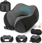 Cirorld Travel Pillow for Airplane, Neck Pillow for Travel, Memory Foam Travel Neck Pillow for Adults, Adjustable & Compact Flight Pillow, Ergonomic Neck Cushion, With Ear Plugs, Eye Mask, Carry Bag - Image 2