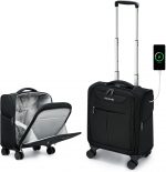 Hanke Underseat Carry On Luggage with Wheels, Lightweight Small Suitcase Airline Approved 16 Inch - Softside Personal Item Travel Bag for Women & Men, Compact Under Seat Luggage with Spinner Wheels., - Image 2