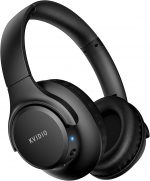 KVIDIO Bluetooth Headphones Over Ear, 65 Hours Playtime Wireless Headphones with Microphone, Foldable Lightweight Headset with Deep Bass,HiFi Stereo Sound for Travel Work PC Cellphone (Black) - Image 2