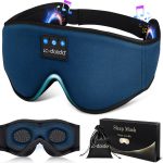 LC-dolida Bluetooth Sleep Mask Headphones 3D Deep Eye Mask with Headphones,Can Play 15 Hours Breathable 200% Blackout Plane Travel Essentials,Sleep Mask Blackout with Travel Bag Tech Gadgets - Image 2