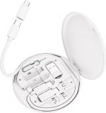 Multi USB Adapter Kit, USB to Type-C, C to Micro, USB-C to IOS Adapter, Type-C to C Charging Cable, Conversion Set for SIM Card Storage, Phone Holder(White) - Image 2