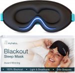 MyHalos® 100% Blackout Sleep Masks for Women & Men - Zero Eye Pressure Eye Mask for Sleeping -Our Halo Sleep Mask Includes a Storage Pouch- Black Eye Mask for Travel or Blindfold - Image 2