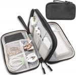 Teskyer Electronics Accessories Organiser Bag, Waterproof Cable Organiser Bag, Travel Gadget Bag, Holiday Essentials for Men Women, 8.5 x 5 Inch, Black - Image 2