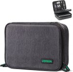 UGREEN Travel Accessories, Portable Bag Electronics Organiser Large Capacity Tech Pouch for Small Gadget USB Charging Cable Charger Adapter Power Bank Hard Drive SD Card(L) - Image 2