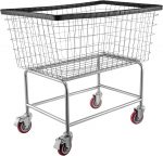 VEVOR Wire Laundry Cart, 4.5 Bushel Wire Laundry Basket with Wheels, 35''x15.7''x22'' Commercial Wire Laundry Basket Cart, Steel Frame with Chrome Finish, 5'' Casters, Wire Basket Cart for Lau - Image 2