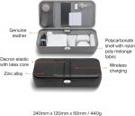 Orbitkey Nest V2 Portable Desk Organiser – Tech Accessory Storage with Wireless Charging – Travel Cable Organiser for Office, Home & Everyday Carry – Compact Case for Gadget & Essential (Ash) - Image 6