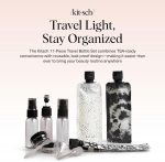 Kitsch 11 PCS Travel Bottles for Toiletries – Travel Essentials Kit for Shampoo, Conditioner, Lotion & More, Leak-Proof Refillable Travel Size Containers - Black & Ivory - Image 4