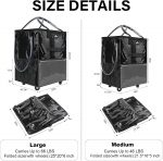Reusable Grocery Bag with Wheels,Foldable Shopping Rolling Tote Bag,Shopping Trolley Cart with Zippered Top,Heavy Duty Handles,Lightweight,Carries Up to 46 LBS,Medium,Black - Image 4