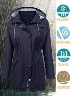 LOMON Raincoat Women Waterproof Long Hooded Trench Coats Lined Windbreaker Travel Jacket S-XXL - Image 3