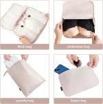 BAGAIL 10 Set Packing Cubes Various Sizes Packing Organizer for Travel Accessories Luggage Carry On Suitcase - Cream - Image 4