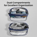 tomtoc Electronic Organiser Travel Pouch, Water Resistant Dual Compartment Tech Pouch Daily Essential Organisation Storage Bag for Charger, Cord, Power Bank, Accessories Travel Essentials - Image 3