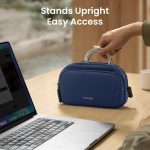 tomtoc Electronic Organiser Travel Pouch, Water Resistant Dual Compartment Tech Pouch Daily Essential Organisation Storage Bag for Charger, Cord, Power Bank, Accessories Travel Essentials - Image 4