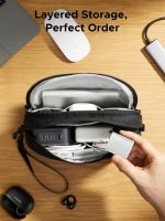 UGREEN Travel Tech Pouch, Cable Organiser Bag, Travel Essentials Organiser, Water Resistant, Internal Zipper Layers, Carry Storage Bag for Power Bank, Charger, Adapter, Cable, HDD, Daily Items(M) - Image 4