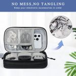 Travel Cable Organiser Bag,Double Layer Tech Pouch for Charger,Lightweight Carry Case Travel Essentials Gadget Bags for Business Trip,Daily Use,Electronics Accessories Storage Bag-Black - Image 3