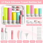 INSFIT Travel Bottles for Toiletries, 17 Pack Leakproof Travel Size Toiletries, Airplane Travel Essentials, Holiday Essentials for Women and Men with Labels/Clear Bag - Image 3